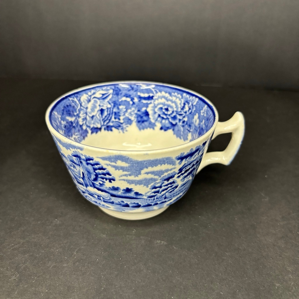 Antique Enoch Woods English vintage Scenery Cup Woods & Sons Blue & White China